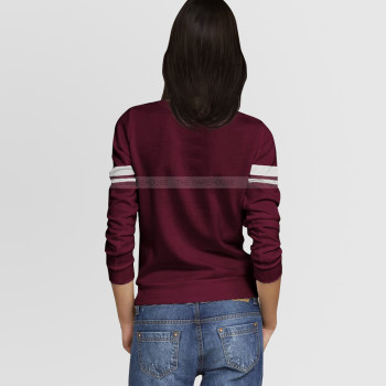 Women's Printed Maroon Sweatshirt , NEWYORK